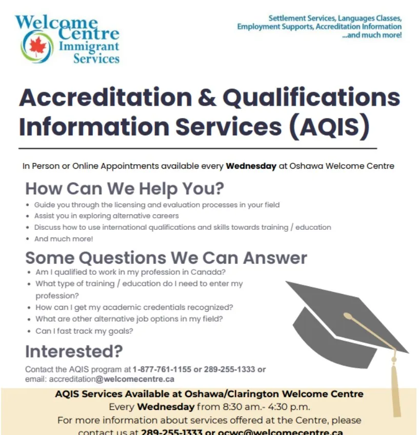 aqis appointments in oshawa help newcomers navigate accreditation and qualifications