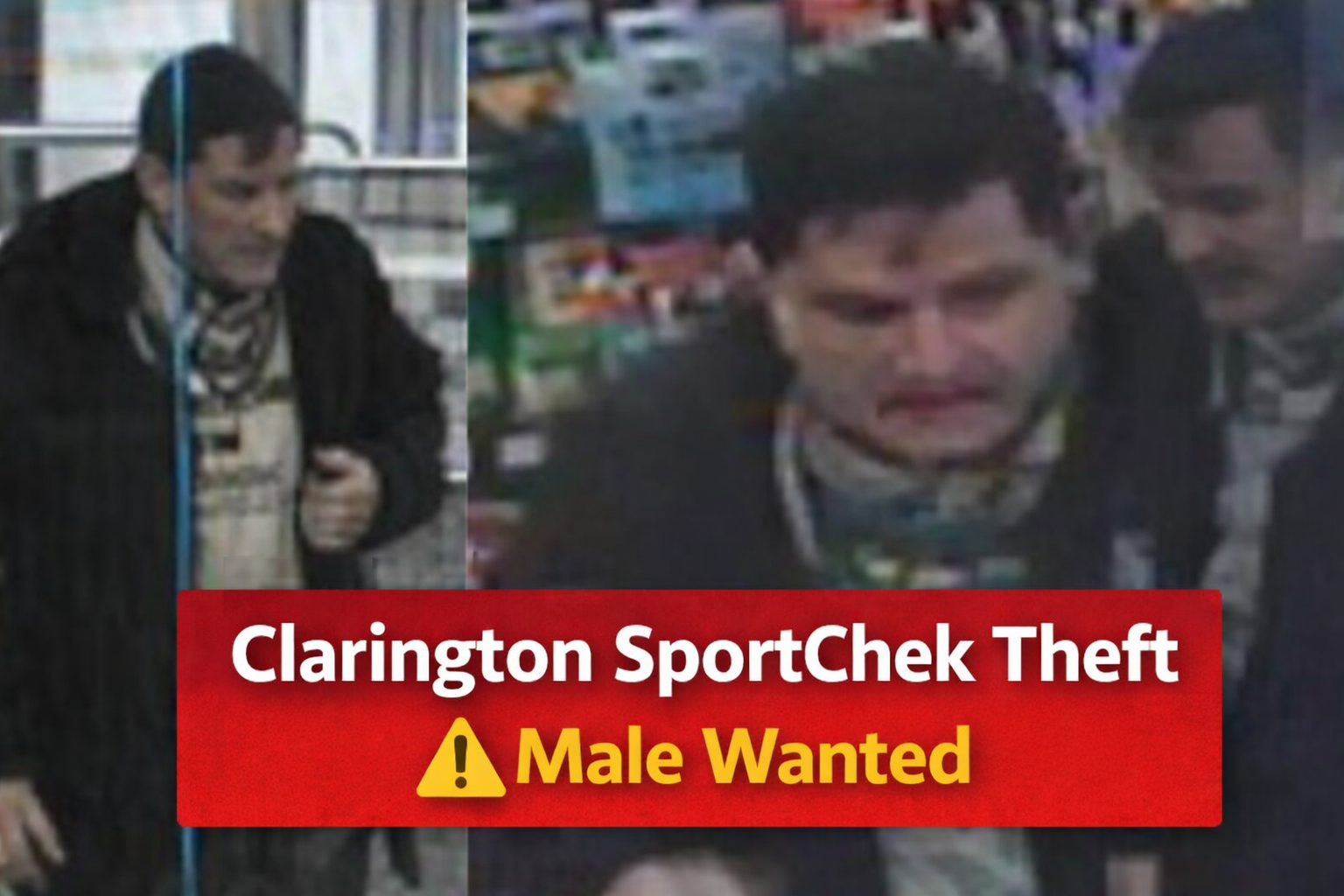 clarington sportchek theft male wanted