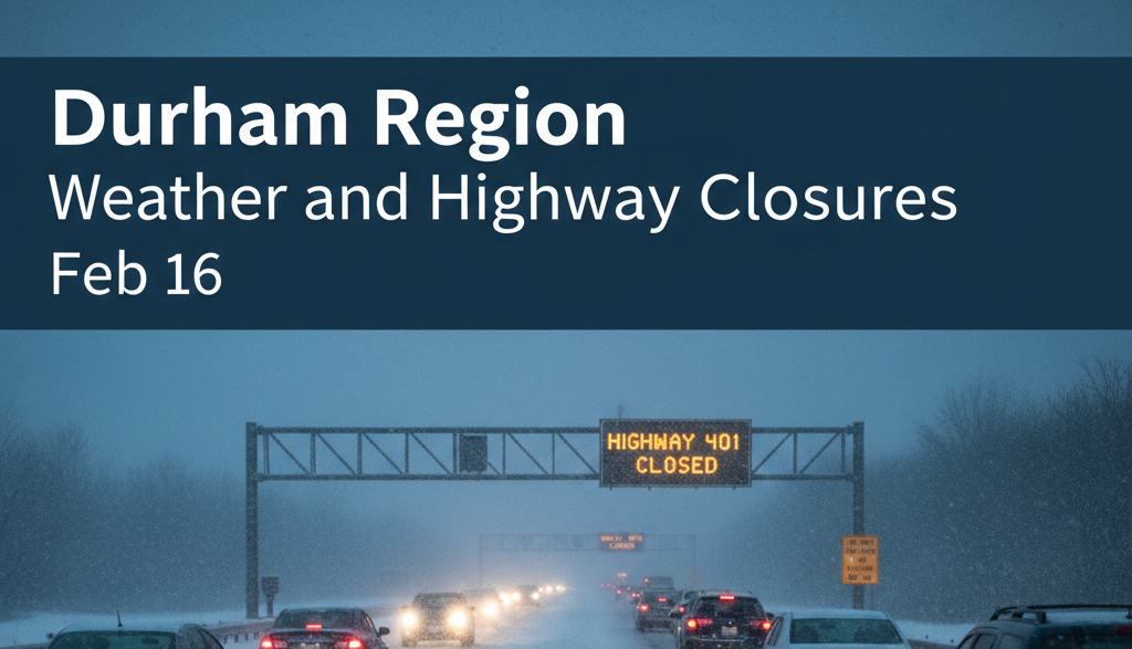 Durham Region Weather and Highway Closures Feb 16