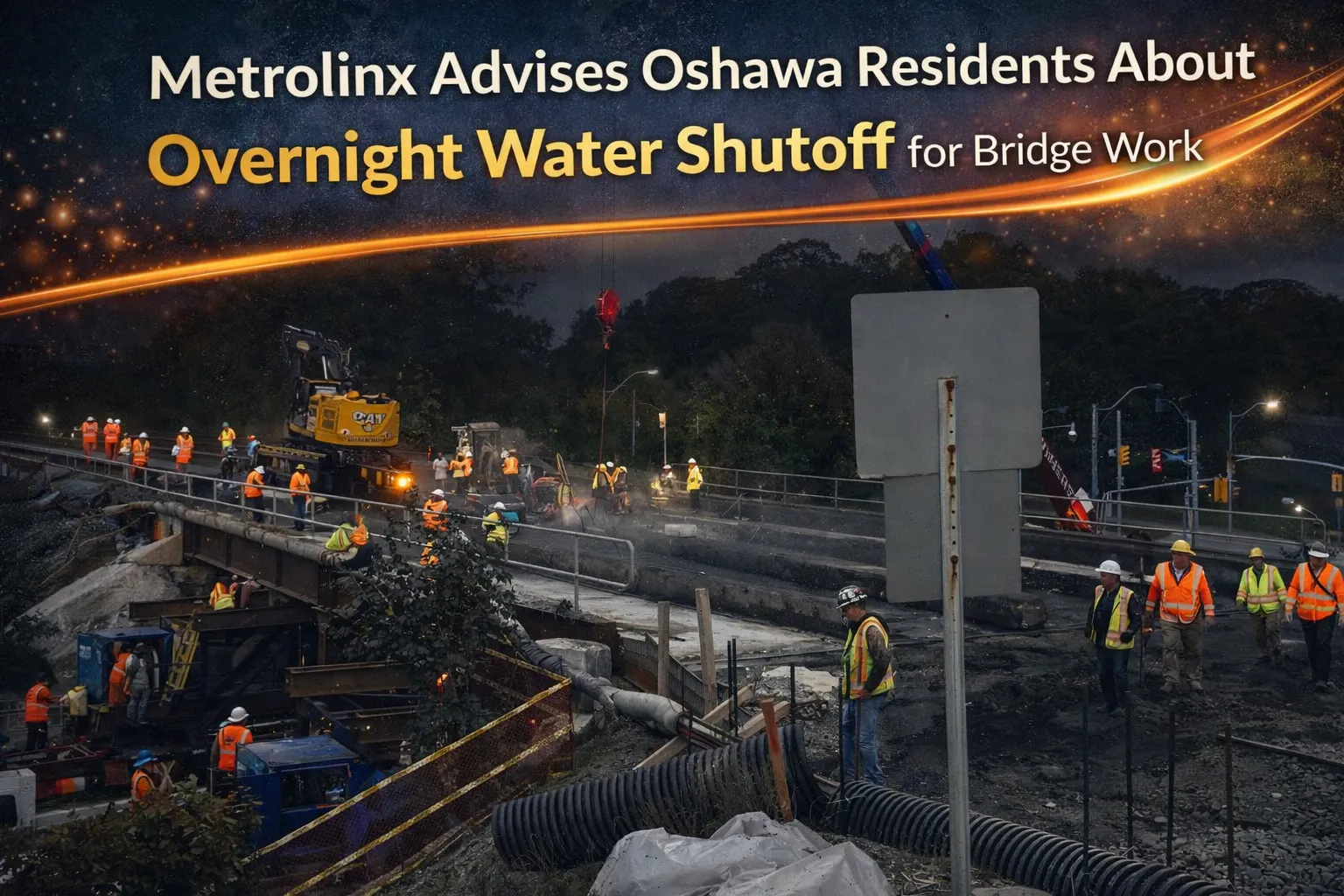 metrolinx advises oshawa residents about overnight water shutoff for bridge work