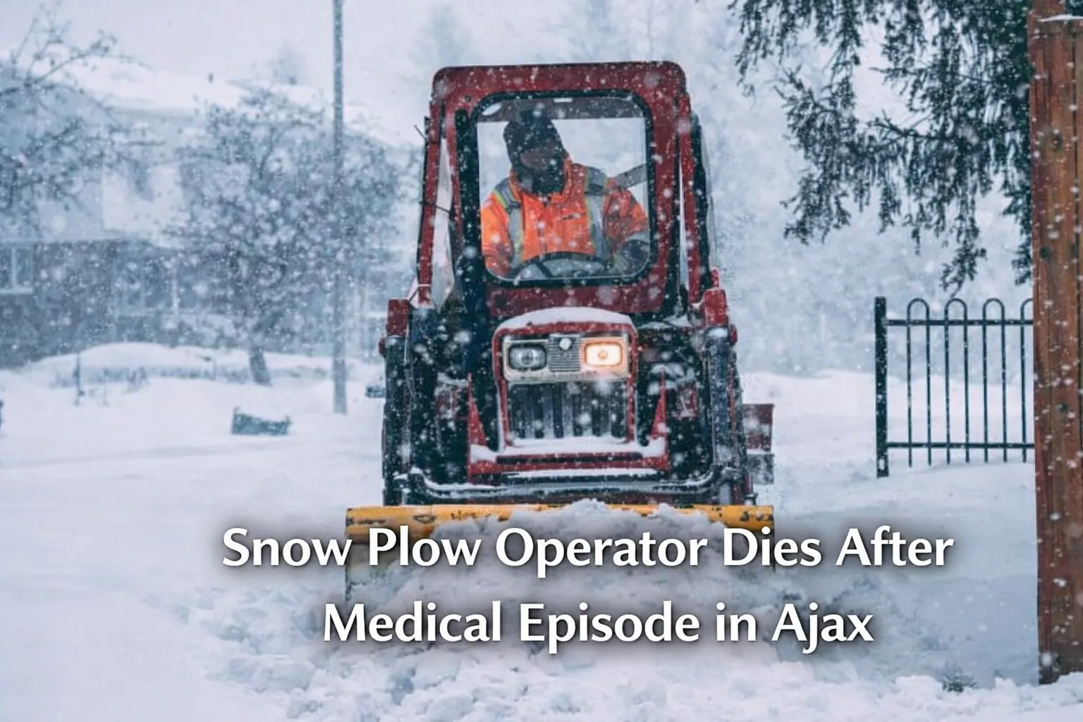 snow plow operator dies after medical episode in ajax