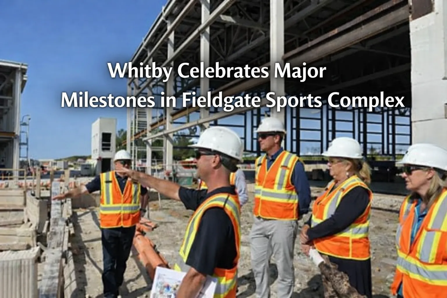 whitby celebrates major construction milestones on fieldgate sports complex