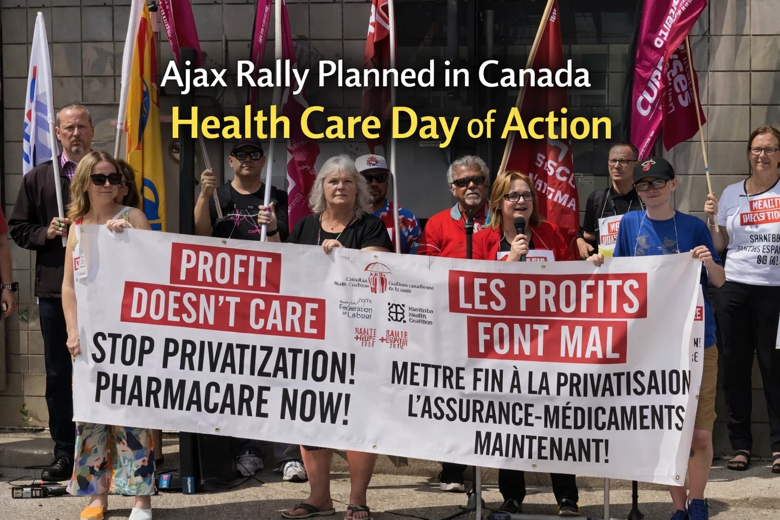 ajax rally planned in canada health care day of action