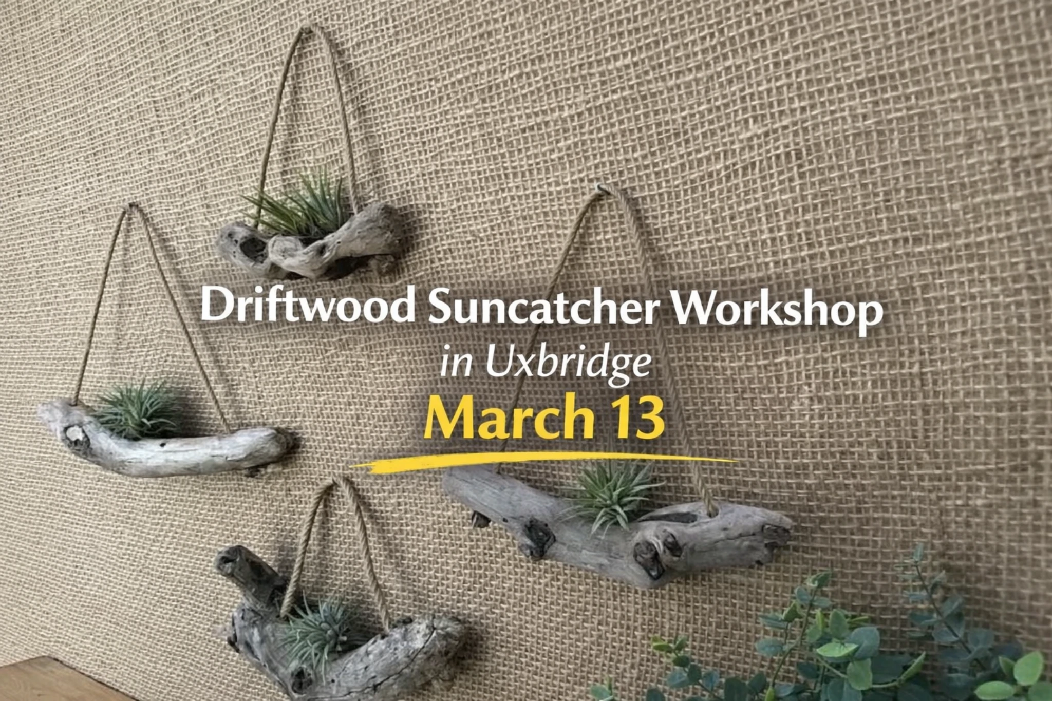 driftwood suncatcher workshop in uxbridge march 13