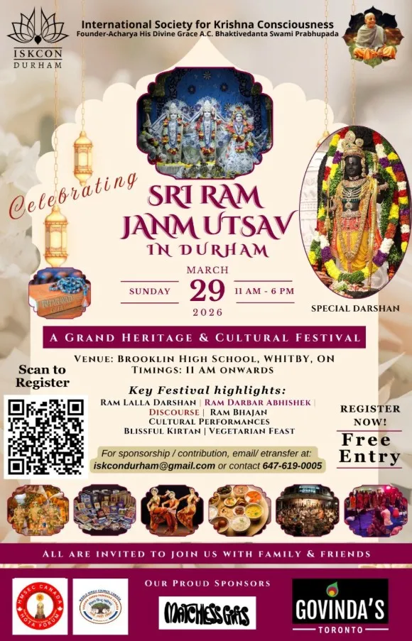 join sri ram janm utsav 2026 celebration in whitby on march 29