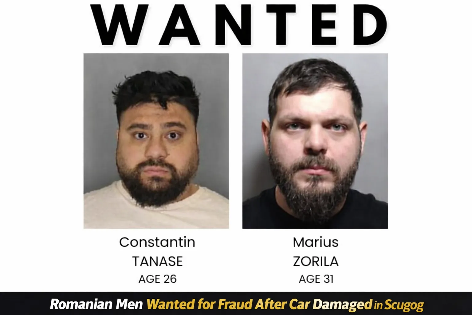romanian men wanted for fraud after car damaged in scugog