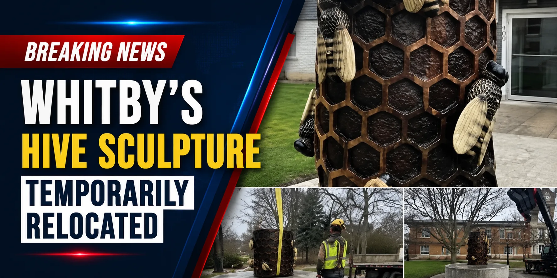 Whitby’s Hive Sculpture Temporarily Relocated