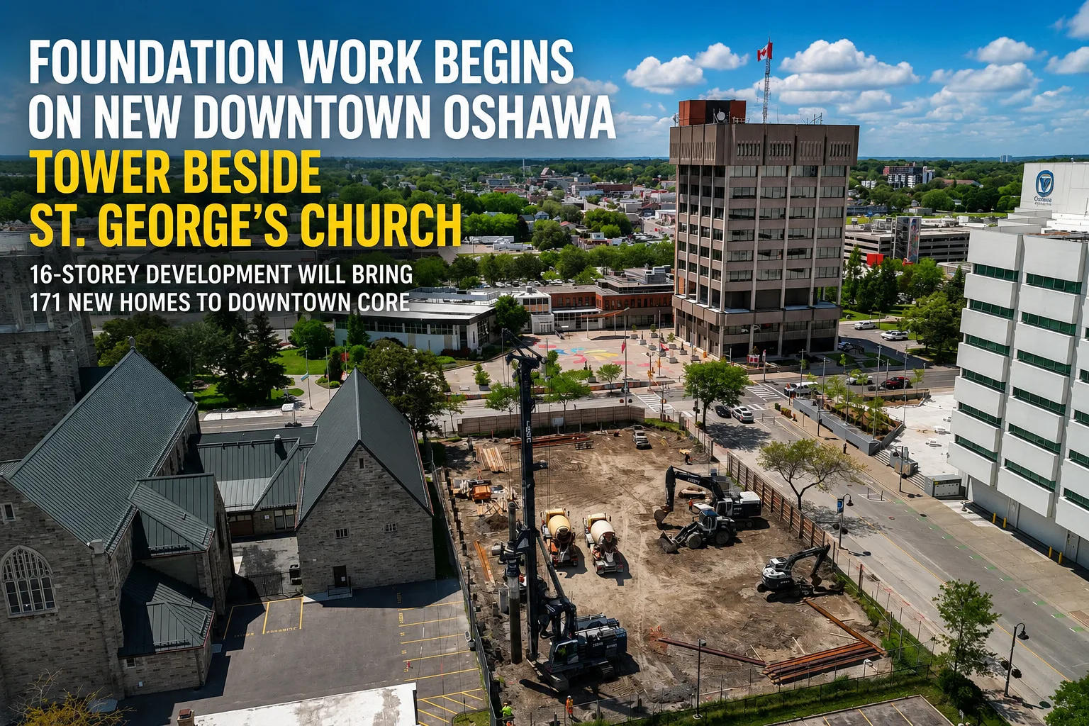 Construction downtown Oshawa