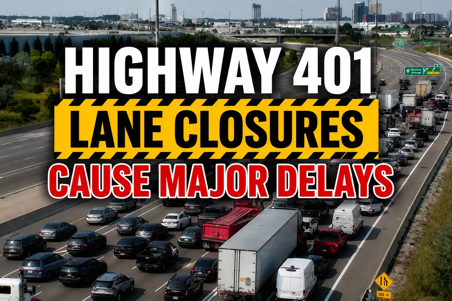 highway 401 lane closures cause major delays