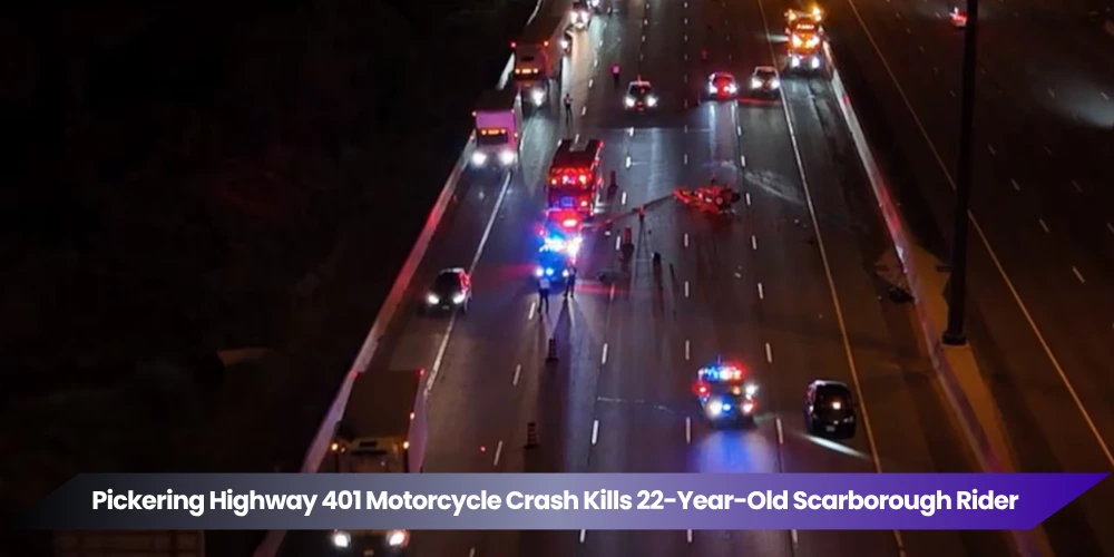 pickering highway 401 motorcycle crash kills 22 year old scarborough rider