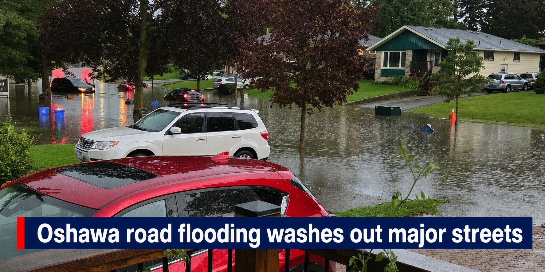Oshawa road flooding washes out major streets