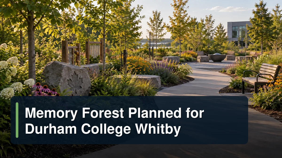 Accessible sensory woodland path with the headline Memory Forest Planned for Durham College Whitby