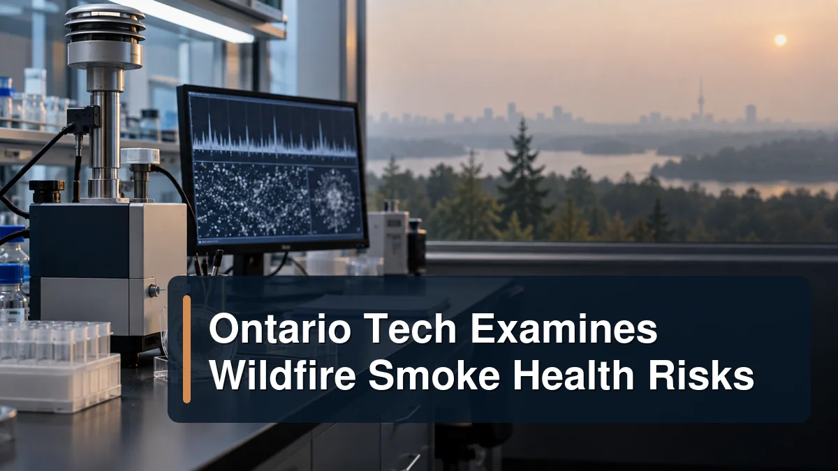 Air-quality laboratory research with the headline Ontario Tech Examines Wildfire Smoke Health Risks