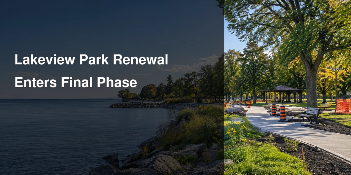 Lake Ontario waterfront pathway improvements representing the final phase of Lakeview Park renewal in Oshawa