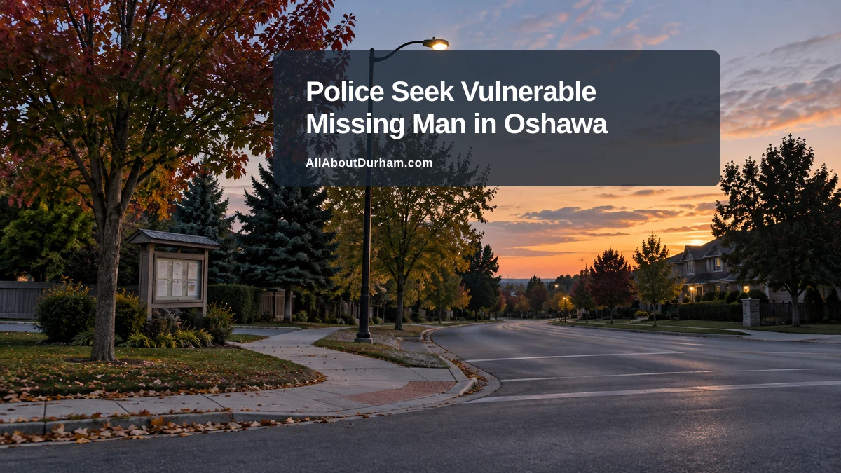 Police Seek Vulnerable Missing Man in Oshawa — AllAboutDurham.com featured image