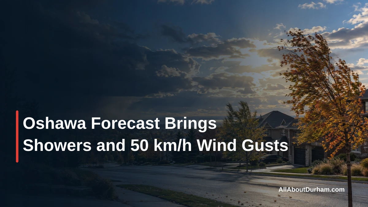 Oshawa Forecast Brings Showers and 50 km/h Wind Gusts — AllAboutDurham.com featured image