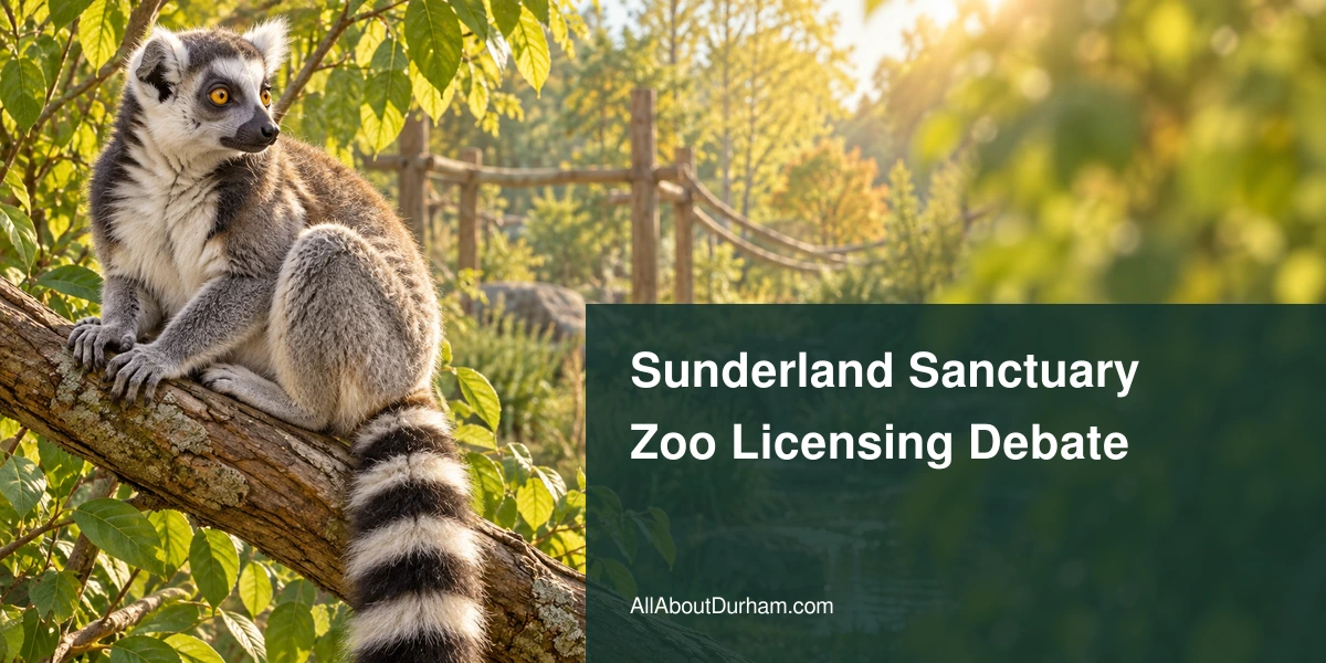 Conceptual editorial illustration of a lemur resting on a leafy branch; not a photograph of an animal or enclosure at Story Book Farm.